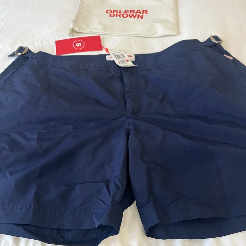 orlebar brown men’s navy swimsuit size 40